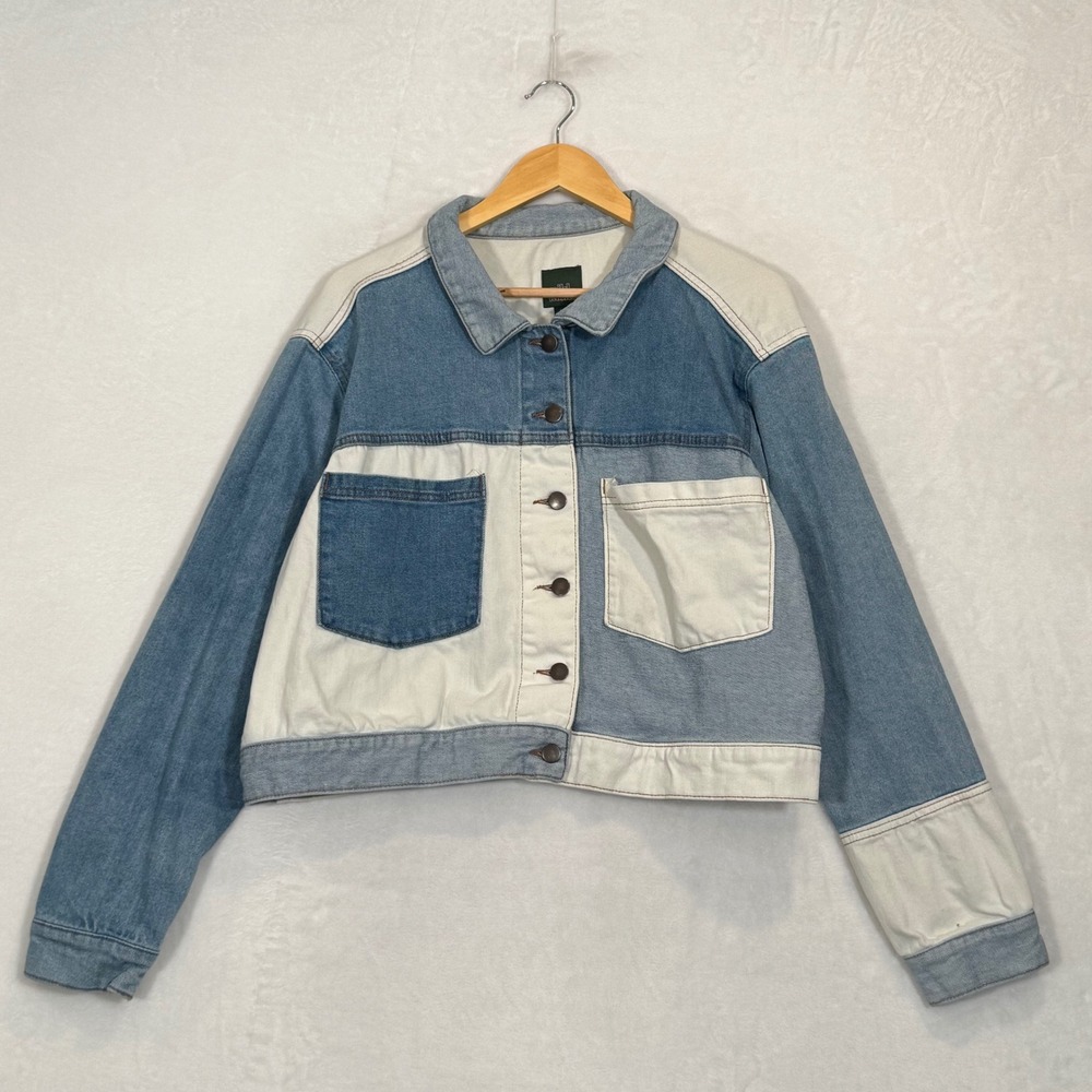 Wild Fable Blue Colorblock Patchwork Denim Jacket XXL